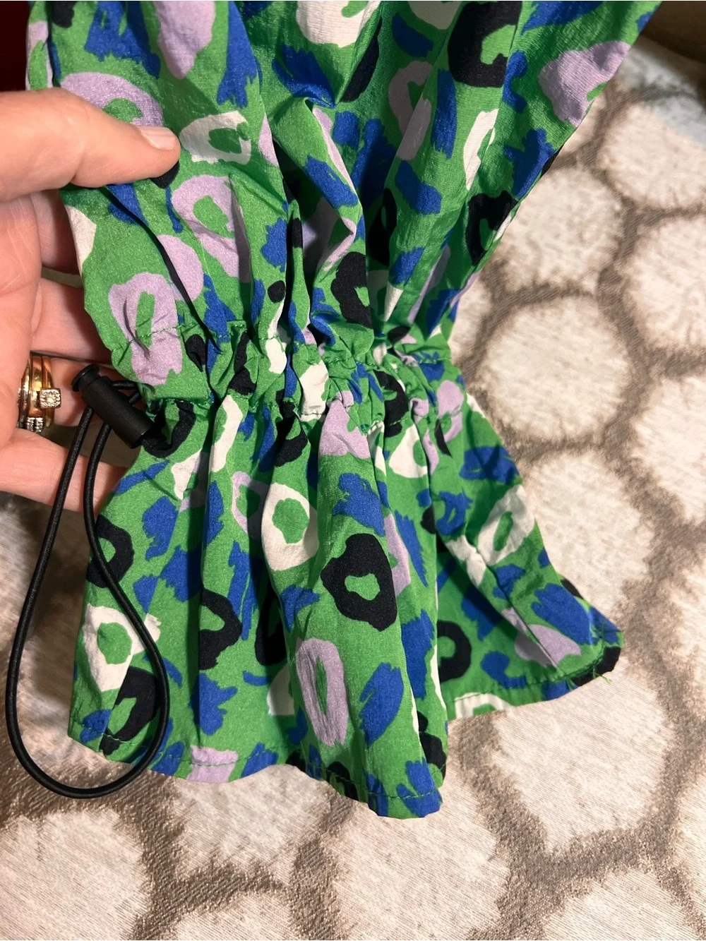 Diane Von Furstenberg Green Purple Floral balloon cargo barrel joggers Y2K S